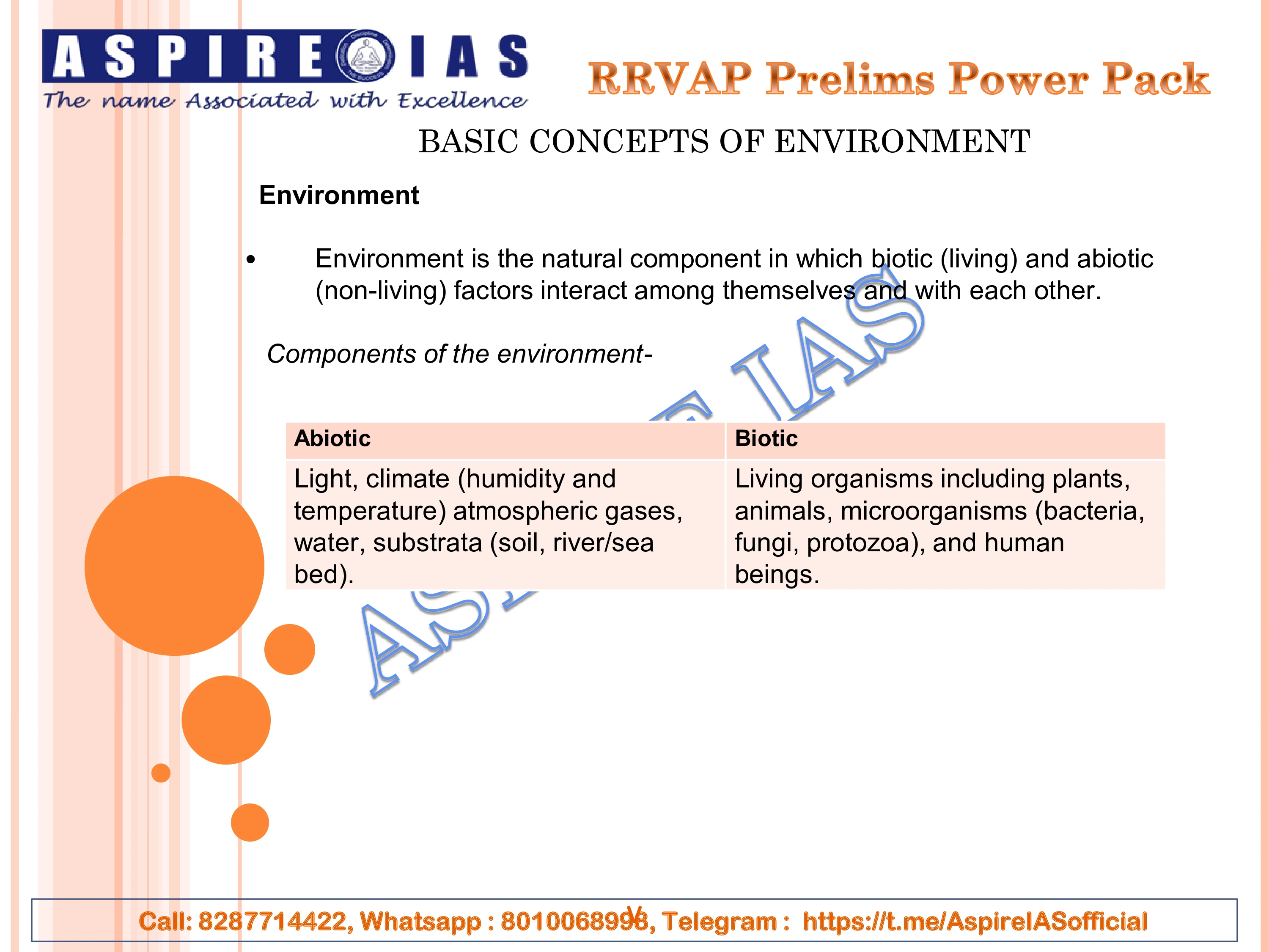 basic concepts of environment